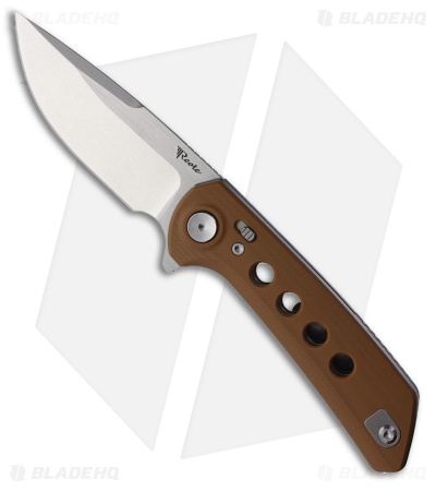Reate PL-XF Pivot Lock Knife Tan G-10 (3.4" Stonewash Nitro-V)