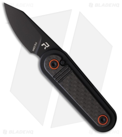 REVO Spirit Button Lock Knife Black Aluminum + Carbon Fiber (1.95