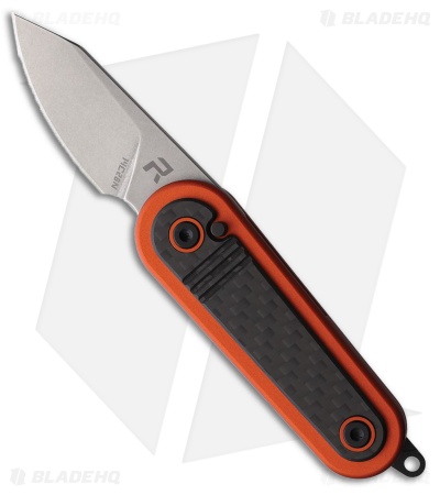 REVO Spirit Button Lock Knife Orange Aluminum + Carbon Fiber (1.95