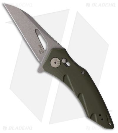 REVO Storm Wharncliffe Crossbar Lock Knife OD Green G-10 (3.2