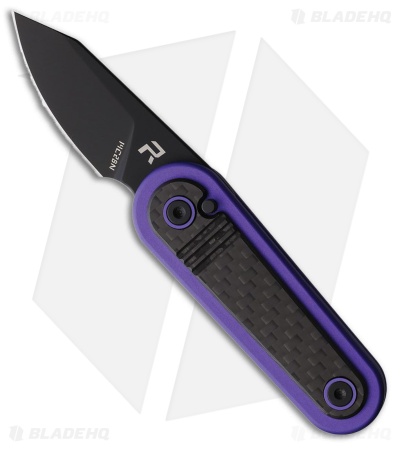 REVO Spirit Button Lock Knife Purple Aluminum + Carbon Fiber (1.95
