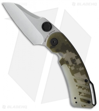 REVO Recoil Frame Lock Knife Green Camo G-10 (3