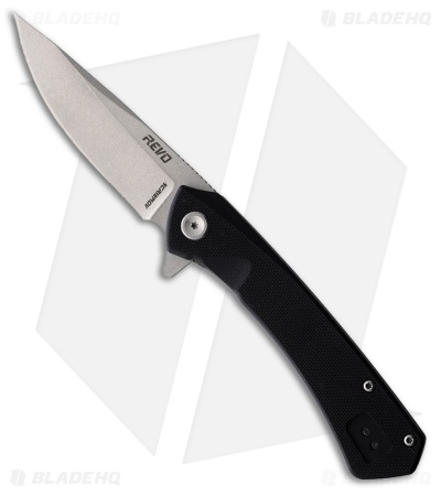 Revo Warden V2 Spring Assisted Drop Point Liner Lock Knife Black G-10 (3.25" SW)