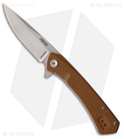 Revo Warden V2 Spring Assisted Drop Point Liner Lock Knife Brown G-10 (3.25" SW)