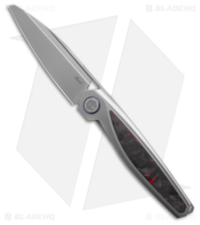 Rike Knife Baidi-S Liner Lock Knife Titanium + Red Carbon Fiber (3.4" BB M390)