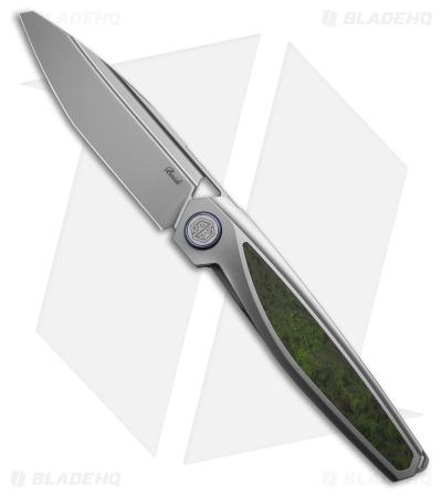 Rike Knife Baidi-T Liner Lock Knife Titanium + Green Carbon Fiber (3.4" BB M390)