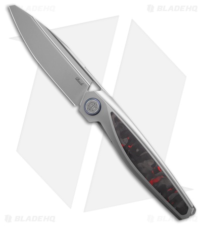 Rike Knife Baidi-T Liner Lock Knife Titanium + Red Carbon Fiber (3.4" BB M390)