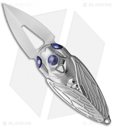 Rike Knife Cicada Button Lock Knife Titanium (1.9" Bead Blast)