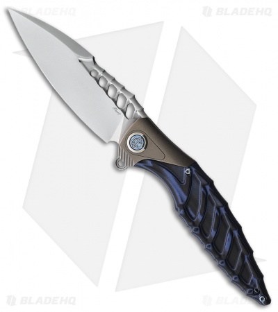 Rike Knife Thor7 Liner Lock Knife Integral Blue Titanium/G-10 (3.5" 154CM)