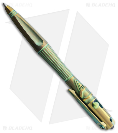 Rike Knife Tactical Pen Gold/Green Titanium (5.31")
