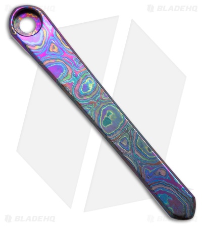 Ripp's Garage Tech Chris Reeve Knives Pocket Clip - Polish Purple/Blue Timascus