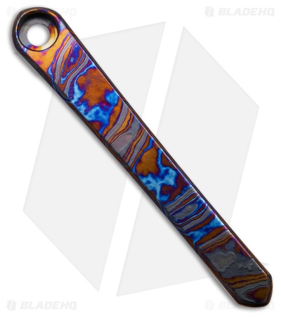 Ripp's Garage Tech Chris Reeve Knives Pocket Clip - Polish Gold/Purple Timascus
