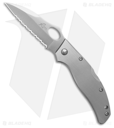 Roper Knives Lockback Knife Silver Steel (3" Satin Stainless Steel Serr) RP0010S