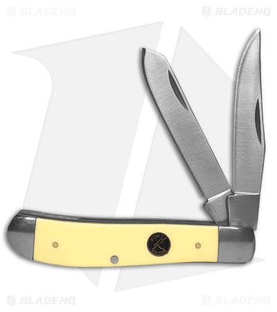 Roper Knives Pecos Medium Trapper Knife 3.5" Smooth Yellow Delrin RP0008CYD
