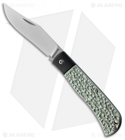 Rough Ryder Slip Joint Knife Green/ Black Aluminum (3.25" Satin)