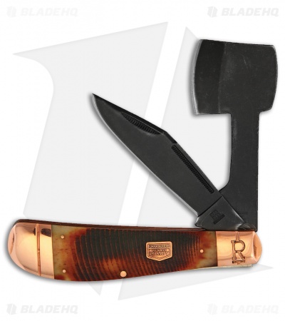 Rough Ryder Chopper Knife 5" Brown Bone + Black RR1841