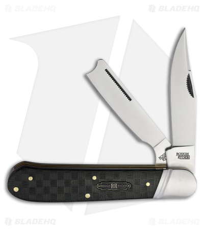 Rough Ryder Bearhead Knife 4.12" Black Basketweave Pakkawood RR2568