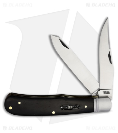 Rough Ryder Reserve Trapper Knife 4.5" Black Smooth Bone RR2559