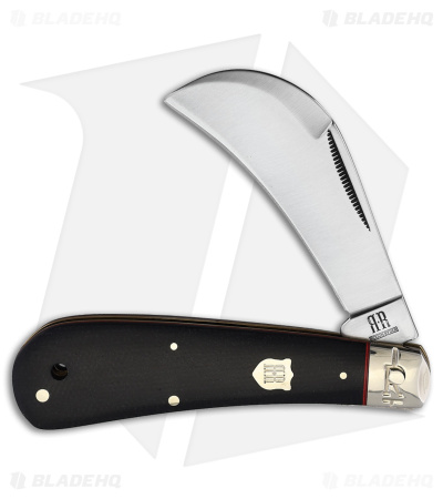 Rough Rider Hawkbill Highland Knife 4" Black Micarta RR2384