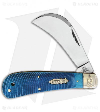 Rough Ryder Black And Blue Hawkbill Blue/Black Jigged Bone (3.00" Satin)