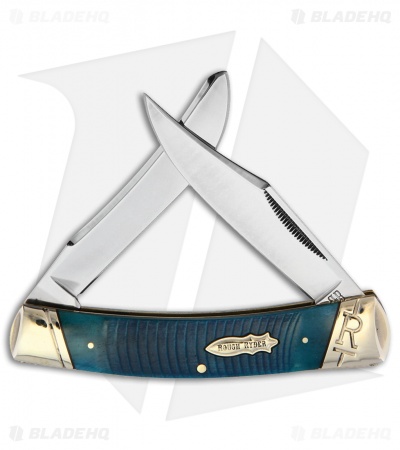 Rough Ryder Moose Knife 4.5" Blue Jigged Bone RR2114