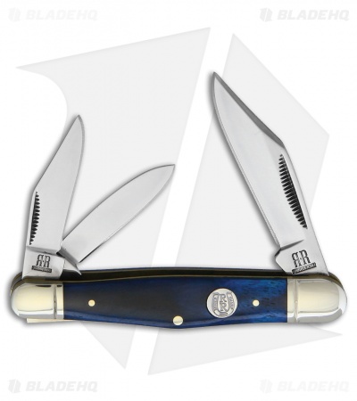 Rough Ryder Whittler Knife 3.5" Blue Smooth Bone RR1948