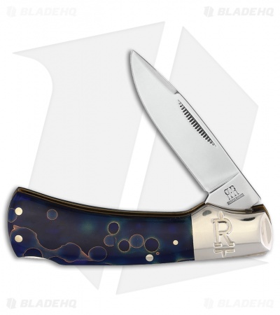 Rough Ryder Lockback Knife 3.6" Blue Swirl Polymer RR2072