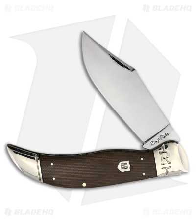 Rough Ryder Deer Slayer Knife 5.5" Brown Burlap Micarta RR2329