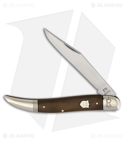 Rough Ryder Large Toothpick Knife 5" Brown Burlap Micarta RR2328