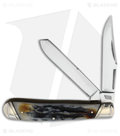 Rough Ryder Trapper Knife 4.12" "Cinnamon" Bone Stag RR2420