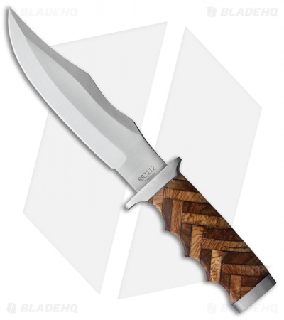 Rough Ryder Cross Hatch Fixed Blade Knife Wood (7" Satin)