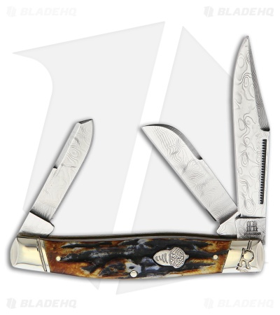 Rough Ryder Stockman Knife 3.5" Brown Stag Bone RR2160