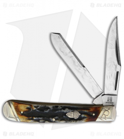 Rough Ryder Trapper Knife 4.12" Cinnamon Bone Stag RR2155