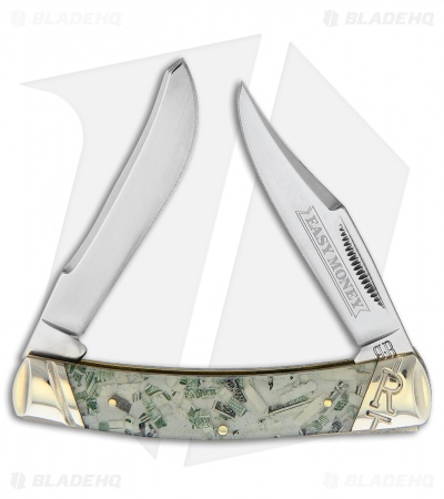 Rough Ryder Small Moose Knife 3.5" Easy Money Acrylic RR1888