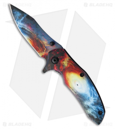 Rough Ryder Liner Lock Liner Lock Knife Blue Aluminum (2.25" Galaxy Black Hole)
