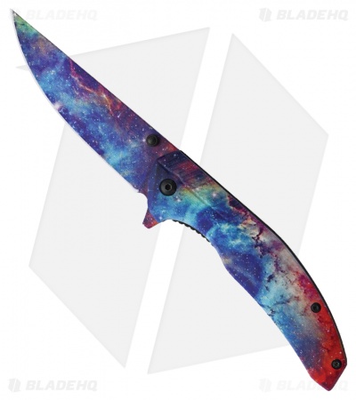 Rough Ryder Liner Lock Liner Lock Knife Purple Aluminum (3.5" Galaxy Void)