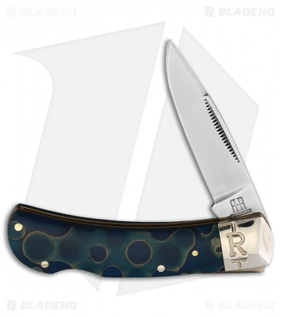Rough Ryder Lock Back Knife 3" Blue Swirl Polymer RR2069