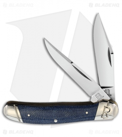 Rough Ryder Copperhead Knife 3.75" Blue Denim Micarta RR2188
