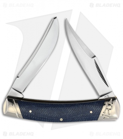 Rough Ryder Light Denim Small Moose Knife 2.75" Denim Micarta