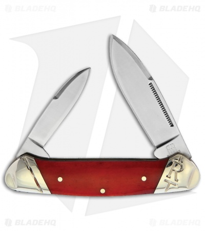 Rough Ryder Magicians Canoe Knife 3.63" Red/Green Bone RR2223