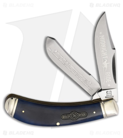 Rough Ryder Bow Trapper Knife 4.1" Blue Patriot RR2510