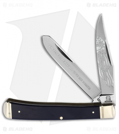 Rough Ryder Trapper Knife 4.12" Patriot Blue Polymer RR2028