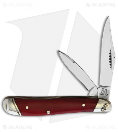Rough Ryder Peanut Knife 2.75" Red Smooth Bone RR2226