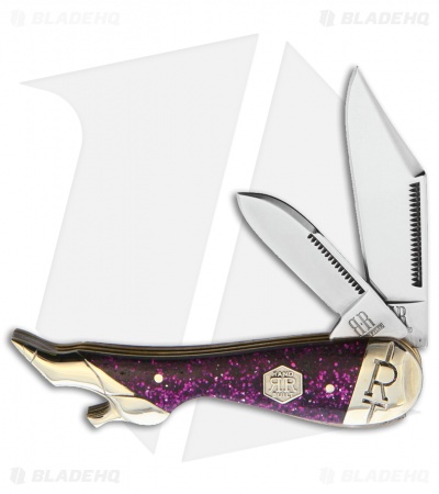 Rough Ryder Lady Leg Knife 3.25" Purple Glitter Acrylic RR2016
