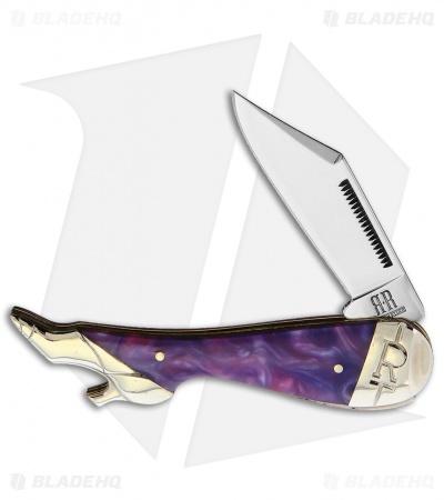 Rough Ryder Lady Leg Knife 3.25" Purple Swirl Acrylic RR2152