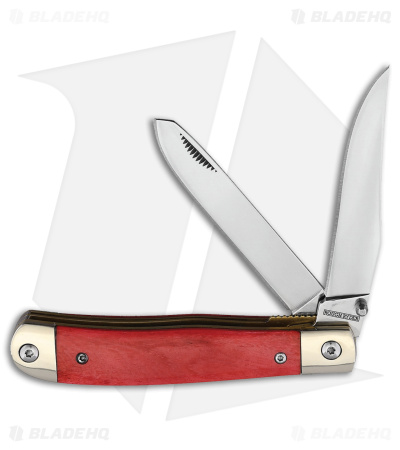 Rough Ryder Trapper Knife 4.12" Red Smooth Bone RR2235