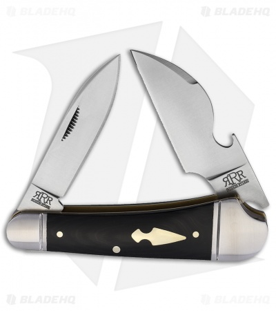 Rough Ryder Cap Lifter Knife 3.6" Black Micarta RRR004