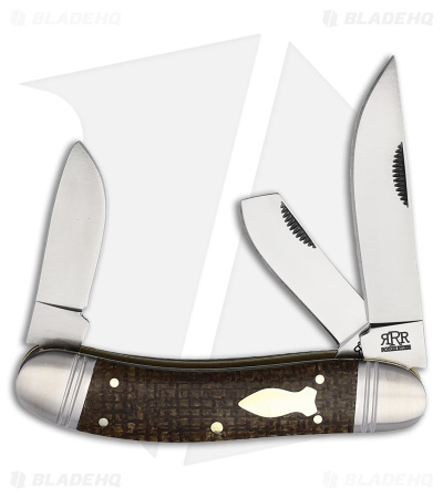 Rough Ryder Roundup Knife 3.9" Brown Micarta RRR026