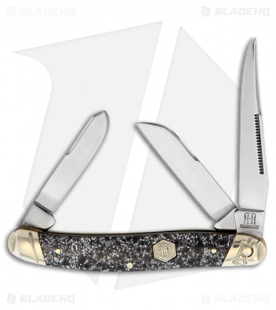 Rough Ryder Stockman Knife 3.5" Silver Sparkle Polymer RR2010