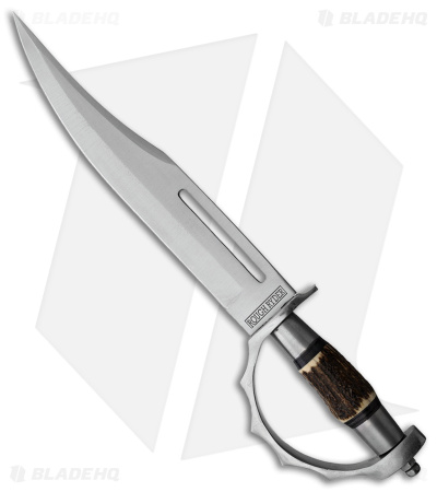 Rough Ryder Skinner Fixed Blade Knife Don't Tread On Me Bone (5.5" Satin)